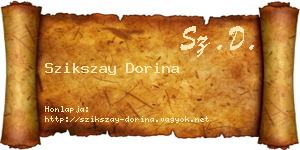Szikszay Dorina névjegykártya