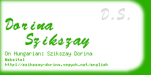 dorina szikszay business card